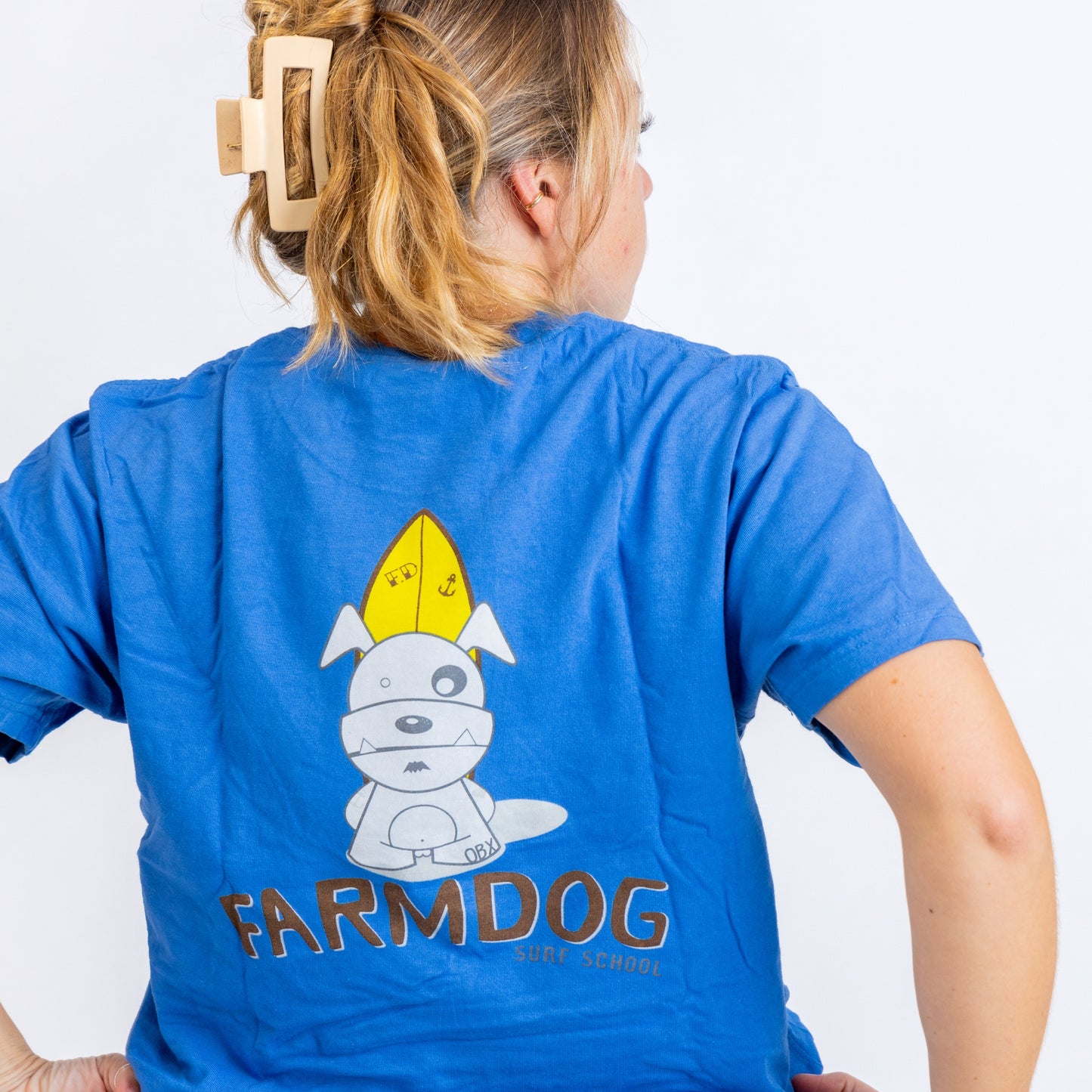 Farmdog Heritage Surf School T-Shirt Royal Blue