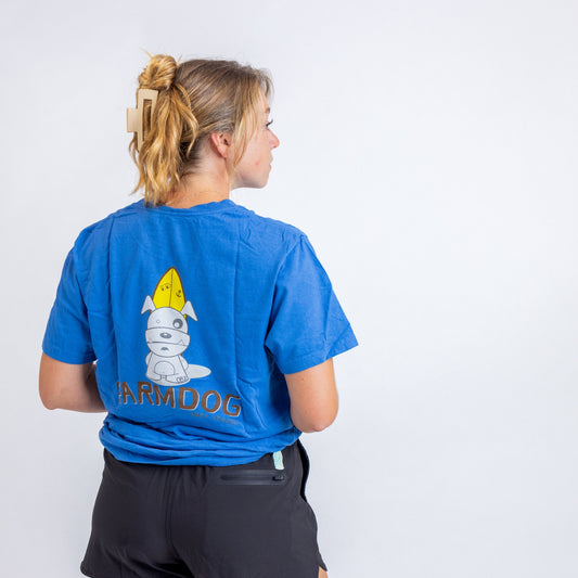 Farmdog Heritage Surf School T-Shirt Royal Blue