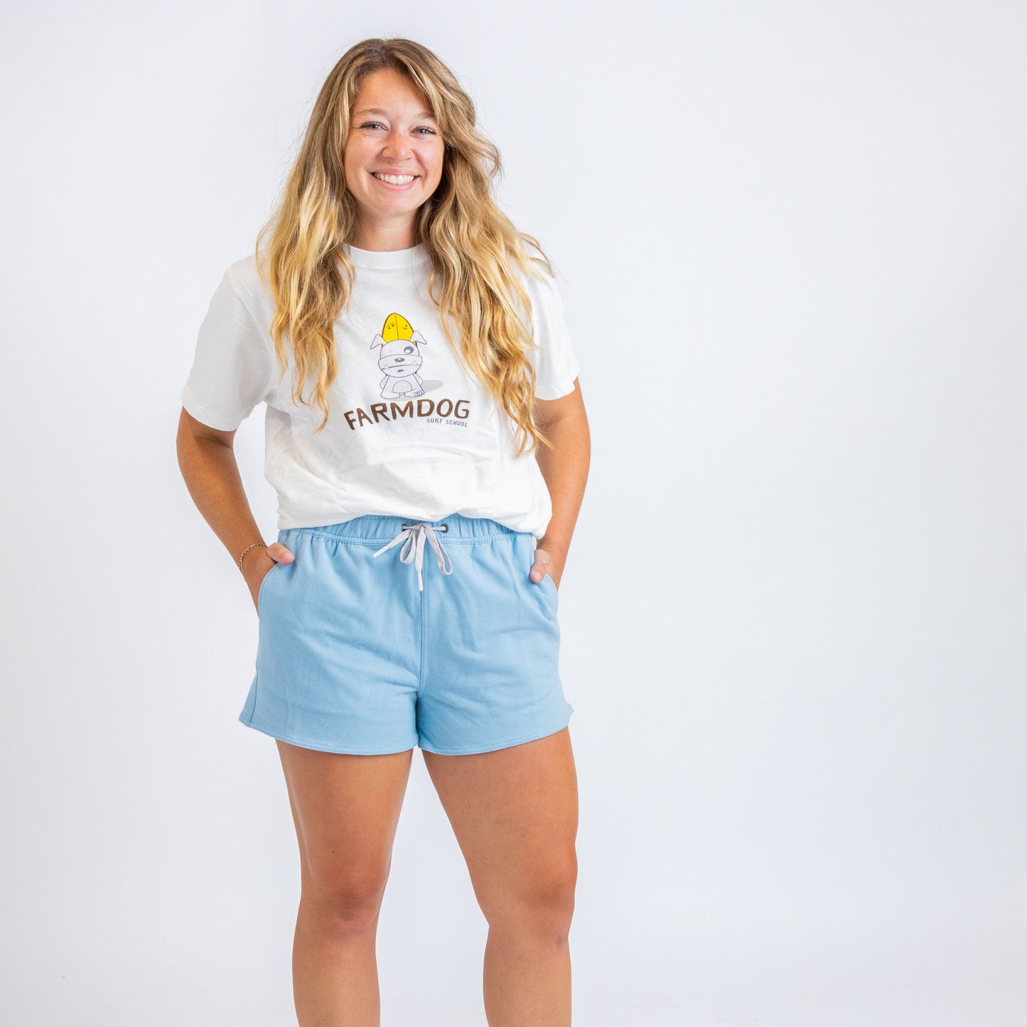 Farmdog OBX Women's Somos Fleece Shorts Baby Blue