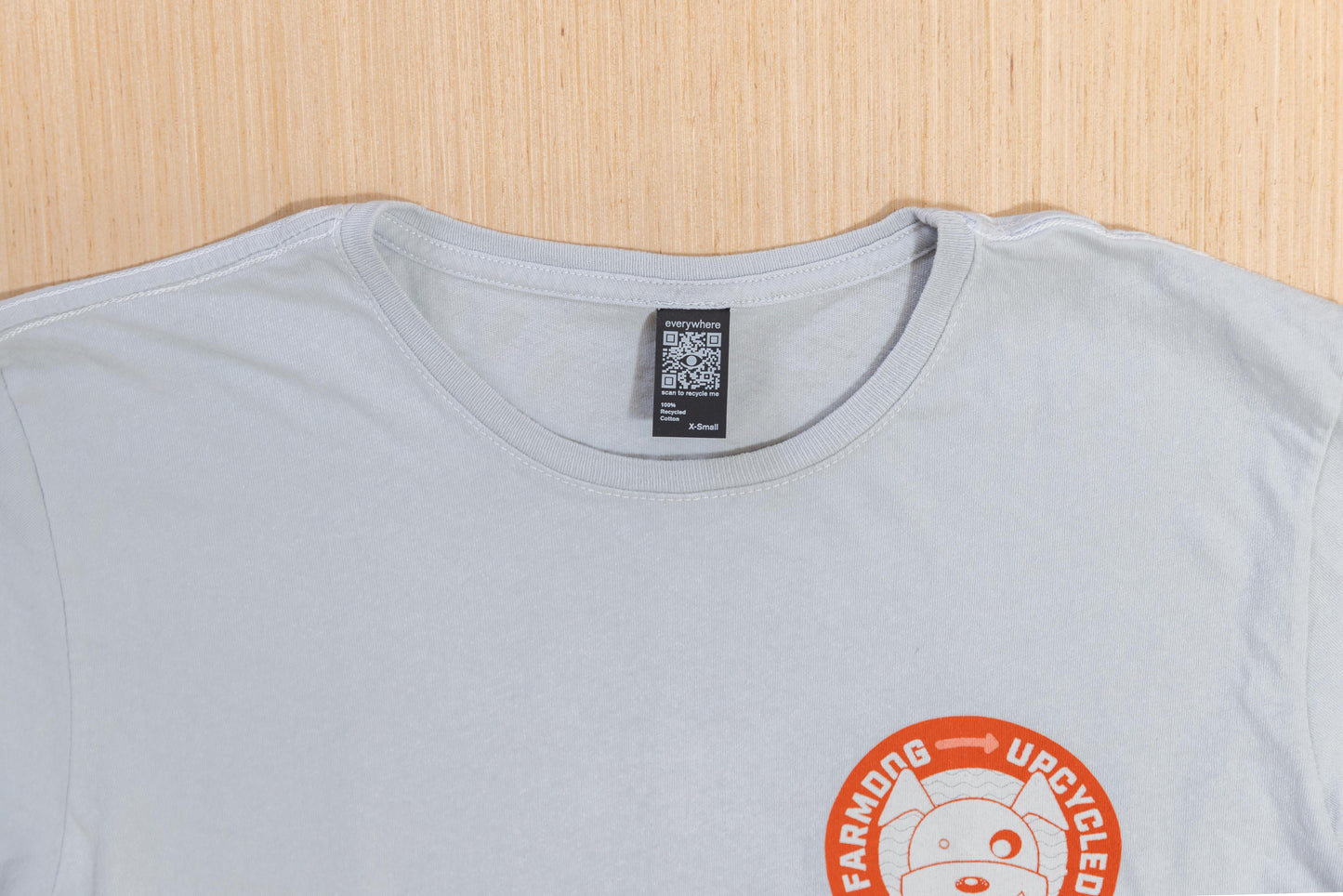 Farmdog Upcycled Unisex T-Shirt Light Gray
