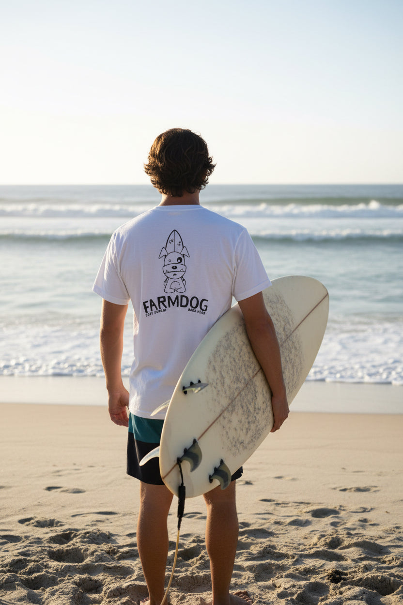 Farmdog Surf Kids OG Outline Surf School Logo Short Sleeve Tee